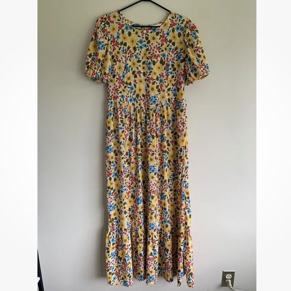 Springfield Floral Maxi dress Yellow Blue Pink Red Size 6
